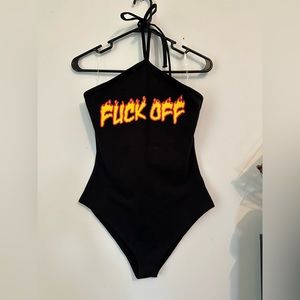 “F Off” Bodysuit/Swimsuit